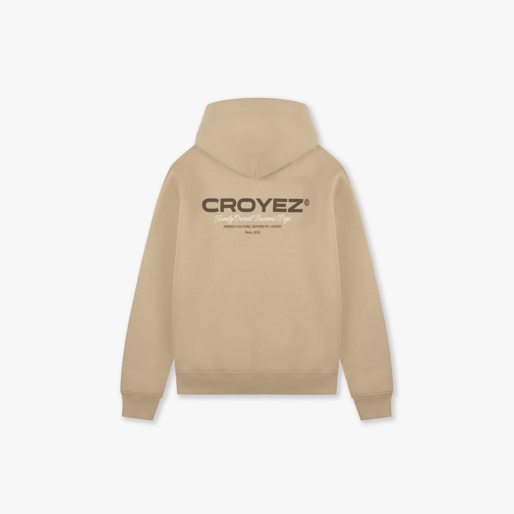 CROYEZ FAMILY OWNED BUSINESS HOODIE | BEIGE/BROWN
