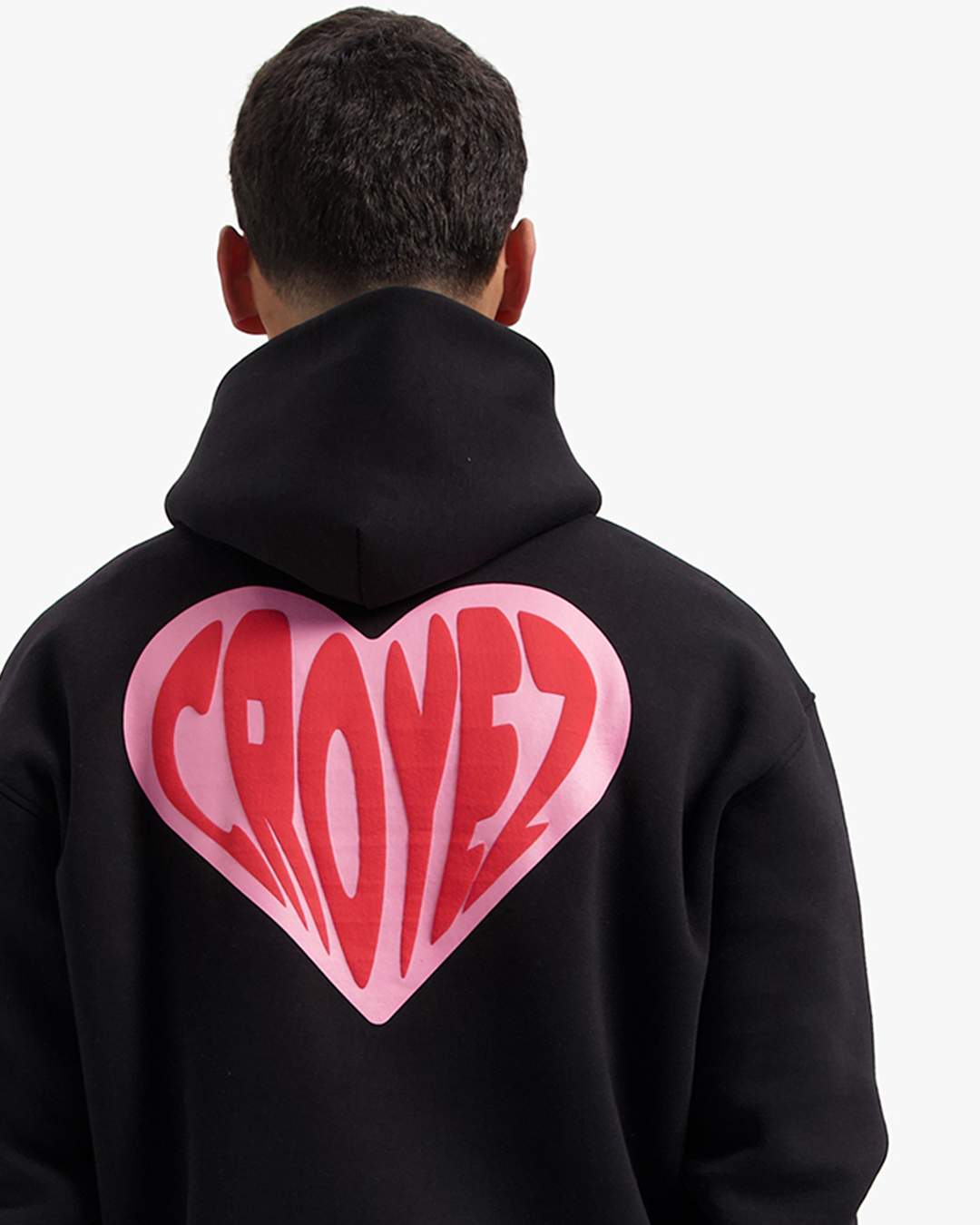 Croyez Puffed Heart Hoodie | Black/Red