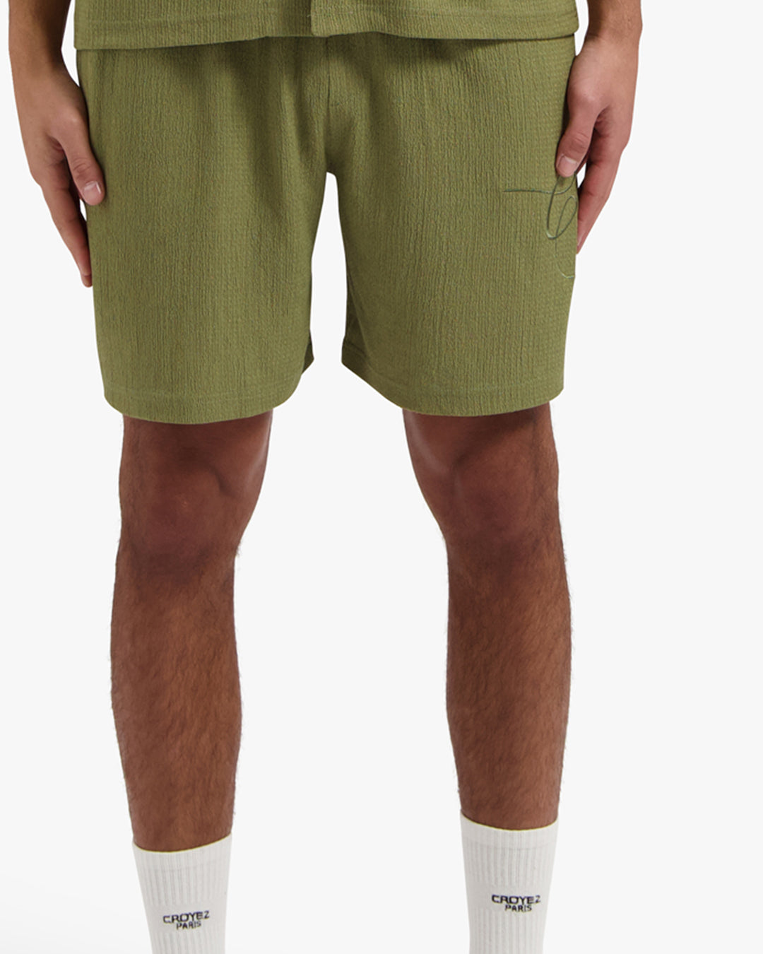 CROYEZ SEERSUCKER SHORTS | WASHED OLIVE