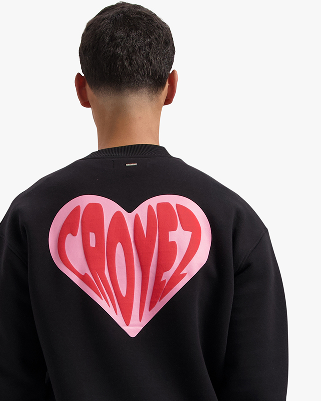 CROYEZ PUFFED HEART SWEATER - BLACK/RED