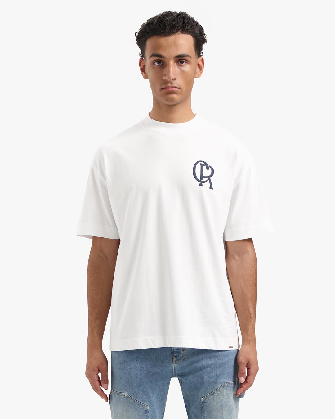 CROYEZ INITIAL T-SHIRT | WHITE/NAVY