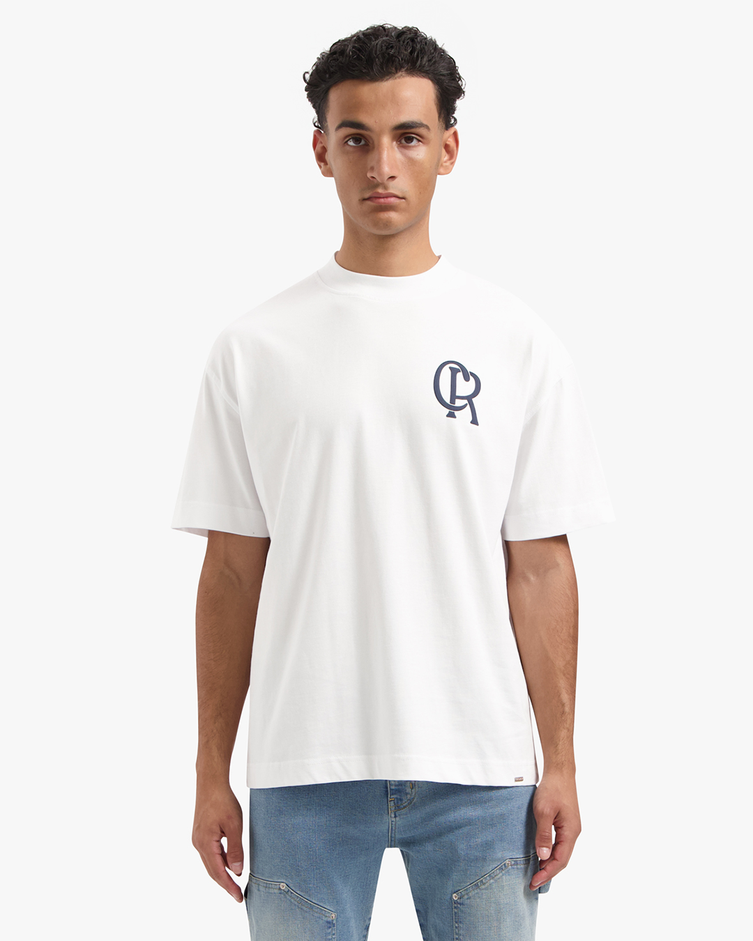 CROYEZ INITIAL T-SHIRT - WHITE/NAVY