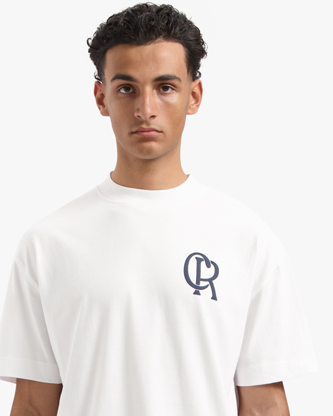 CROYEZ INITIAL T-SHIRT - WHITE/NAVY