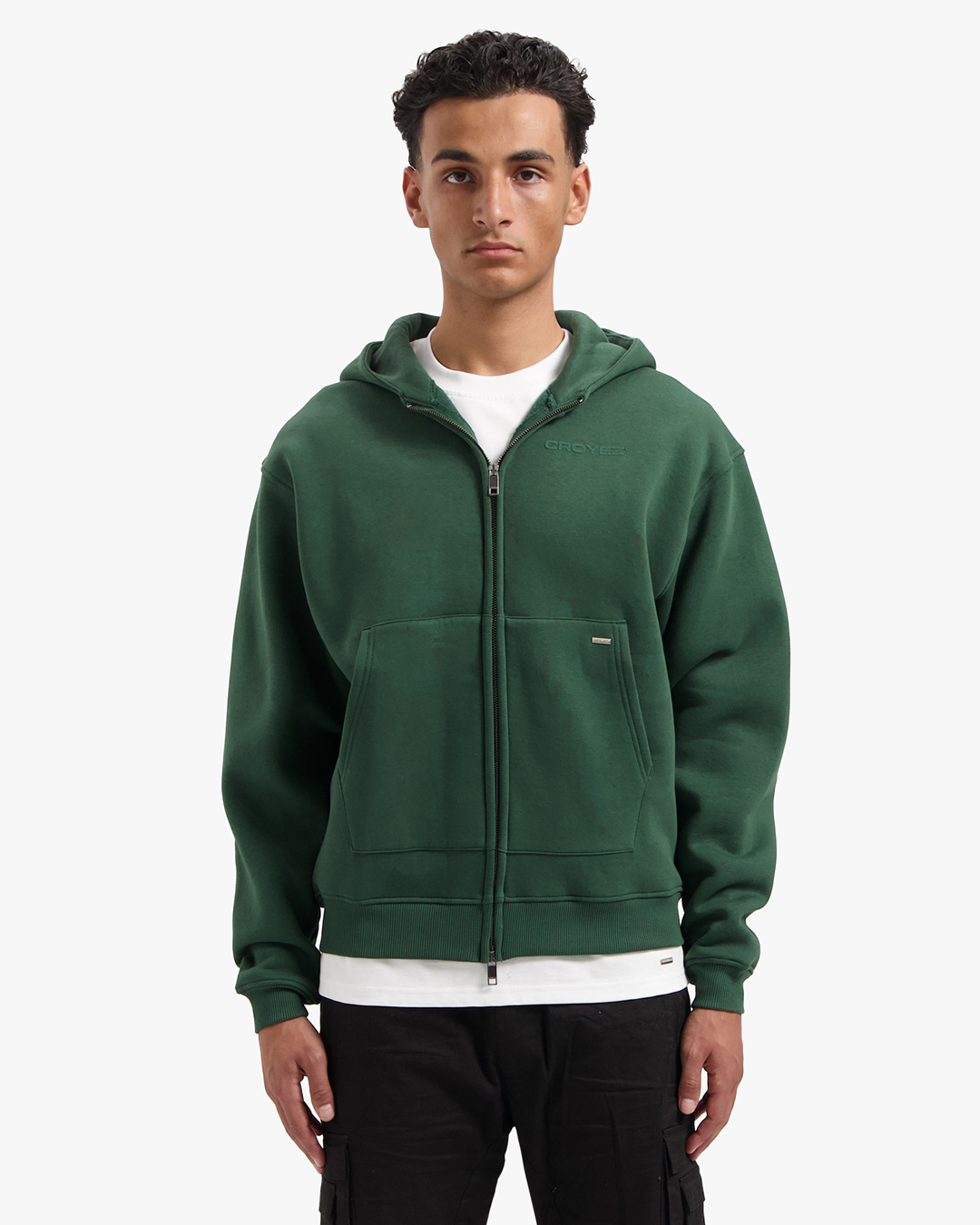 CROYEZ BASIC ZIP HOODIE - DARK GREEN