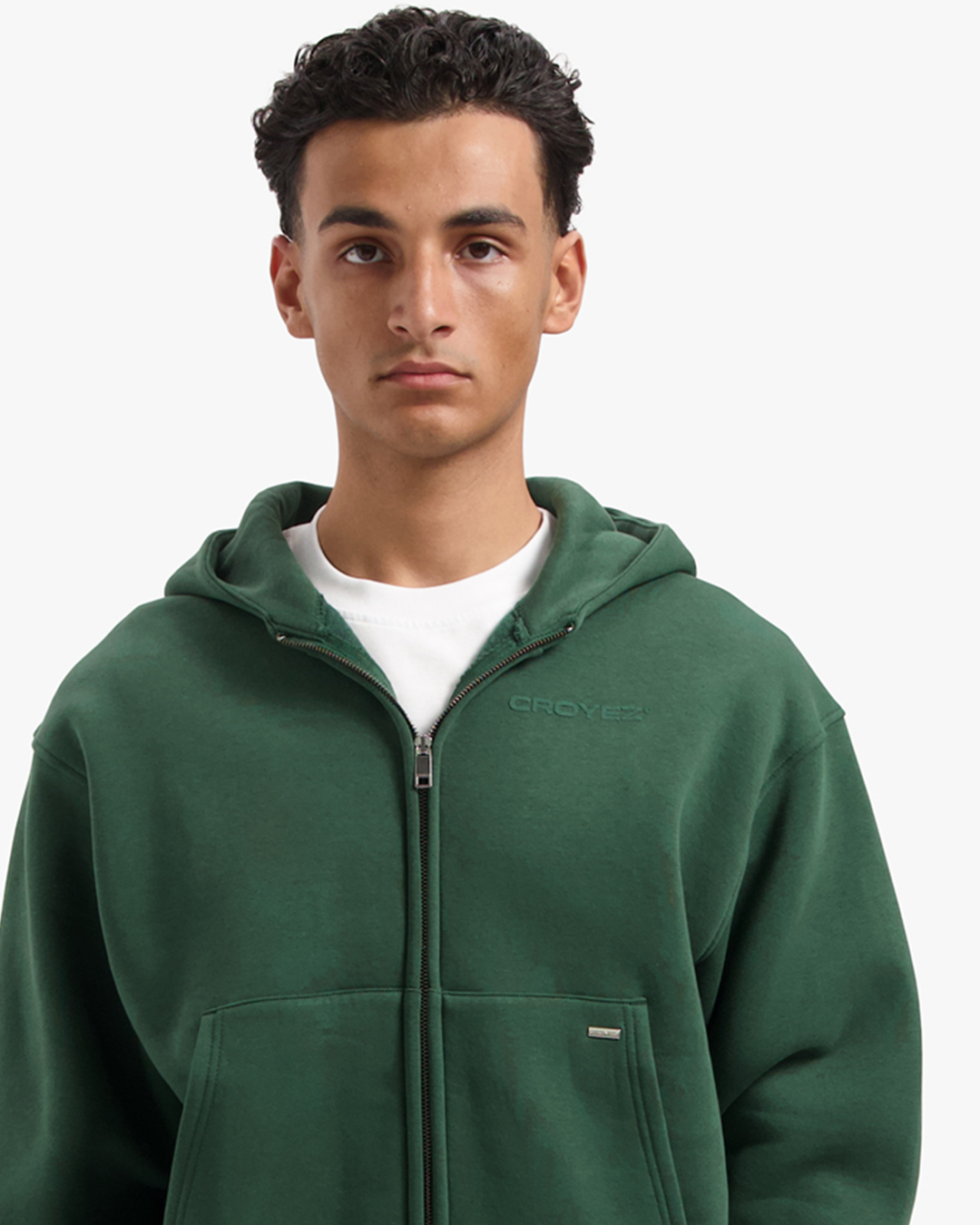 CROYEZ BASIC ZIP HOODIE | DARK GREEN