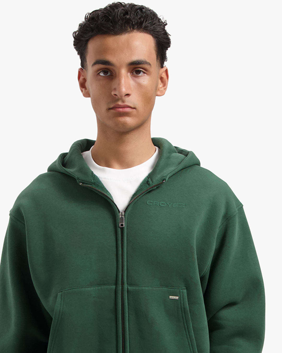 CROYEZ BASIC ZIP HOODIE - DARK GREEN