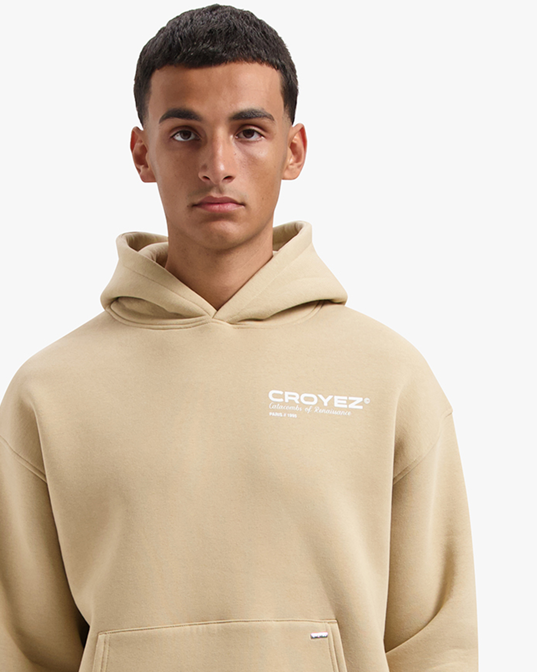 CROYEZ ATELIER HOODIE - BEIGE/WHITE