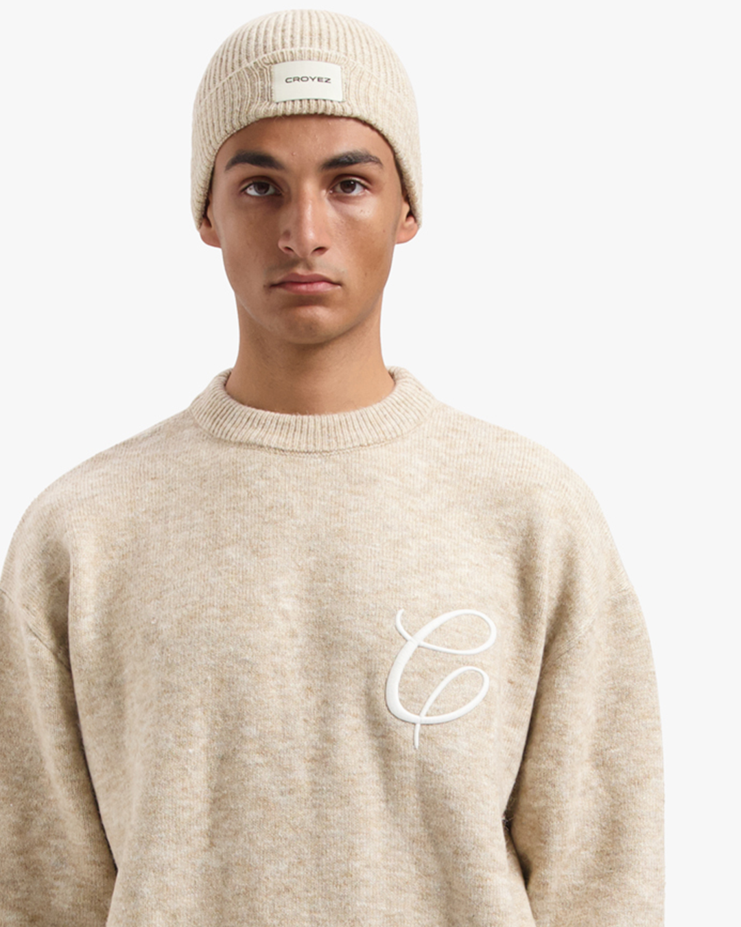 CROYEZ LABEL BEANIE - BEIGE