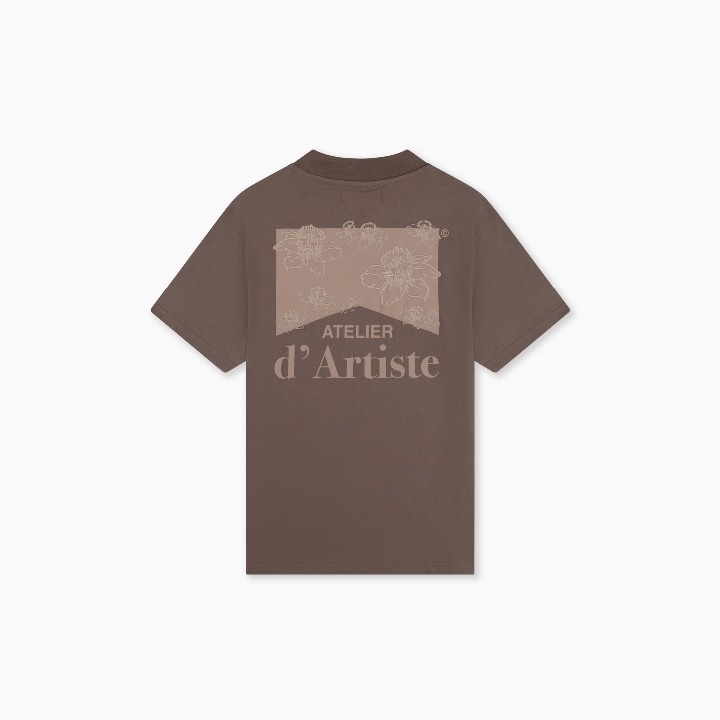 CROYEZ ATELIER FLOWER T-SHIRT - BROWN