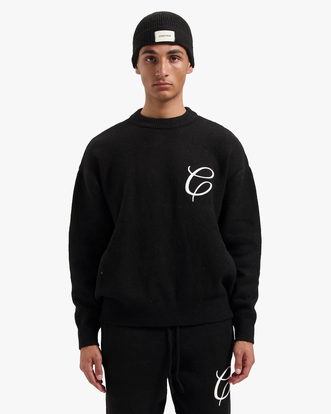CROYEZ LABEL BEANIE | BLACK