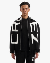 CROYEZ JACQUARD LOGO SCARF | BLACK/OFF-WHITE