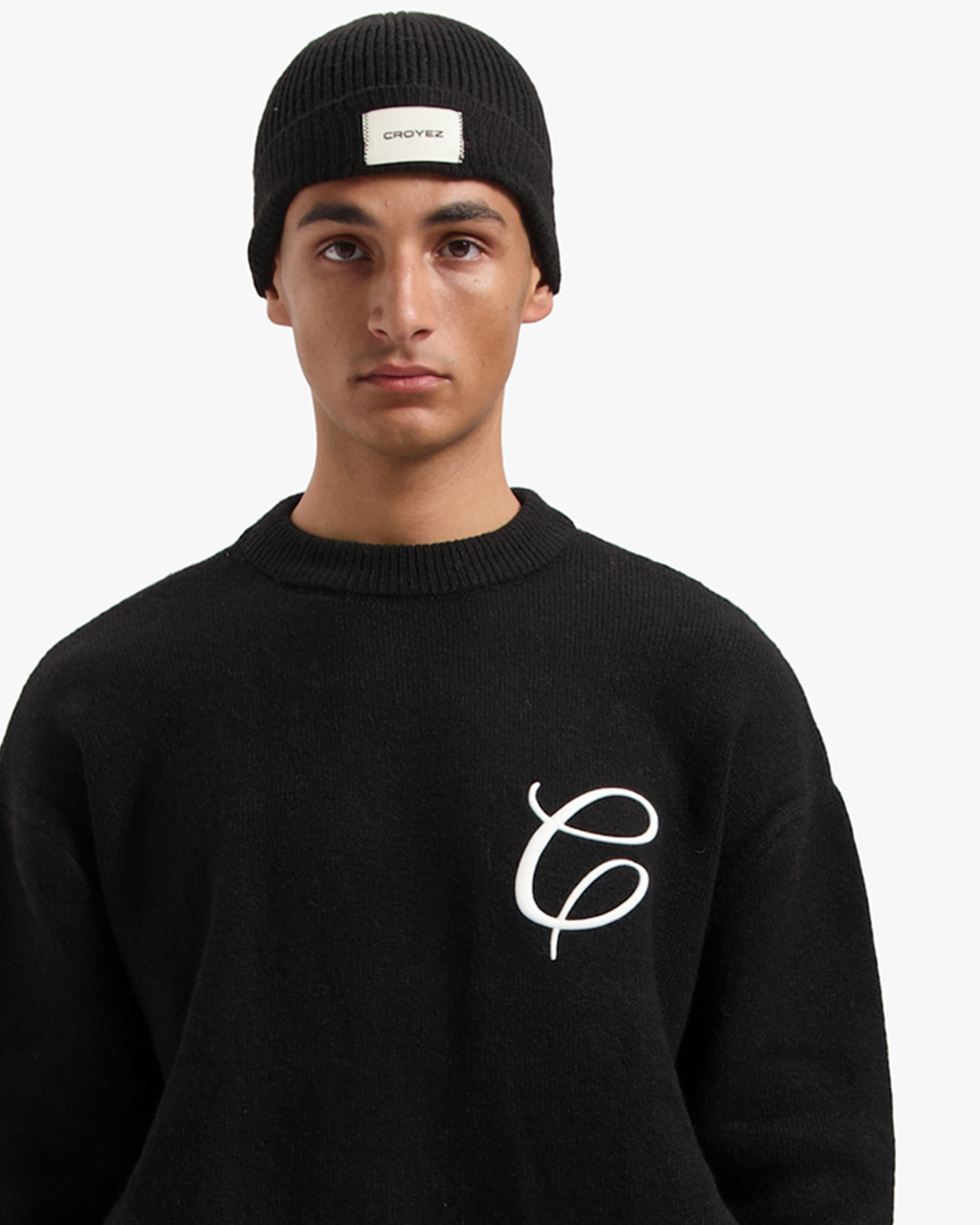 CROYEZ LABEL BEANIE | BLACK