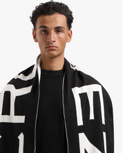 CROYEZ JACQUARD LOGO SCARF | BLACK/OFF-WHITE