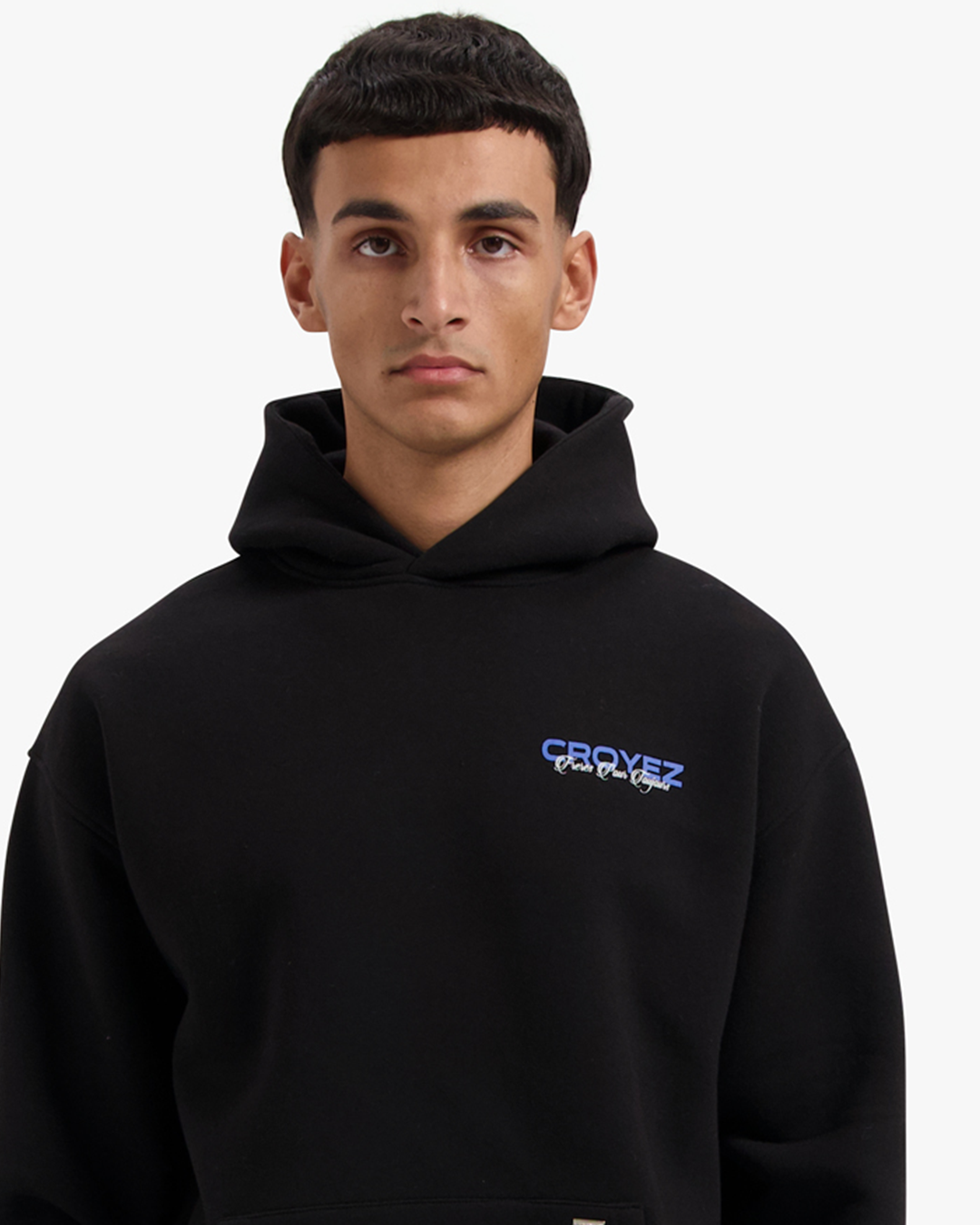 CROYEZ FRÈRES HOODIE - BLACK/COBALT