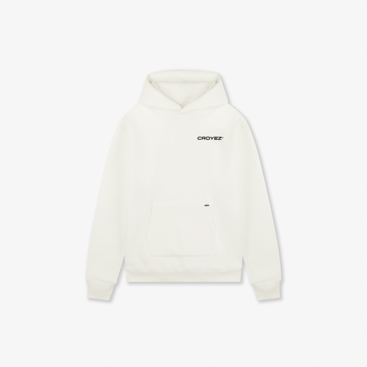 CROYEZ FAMILY OWNED BUSINESS HOODIE - OFF-WHITE/DARK GREEN