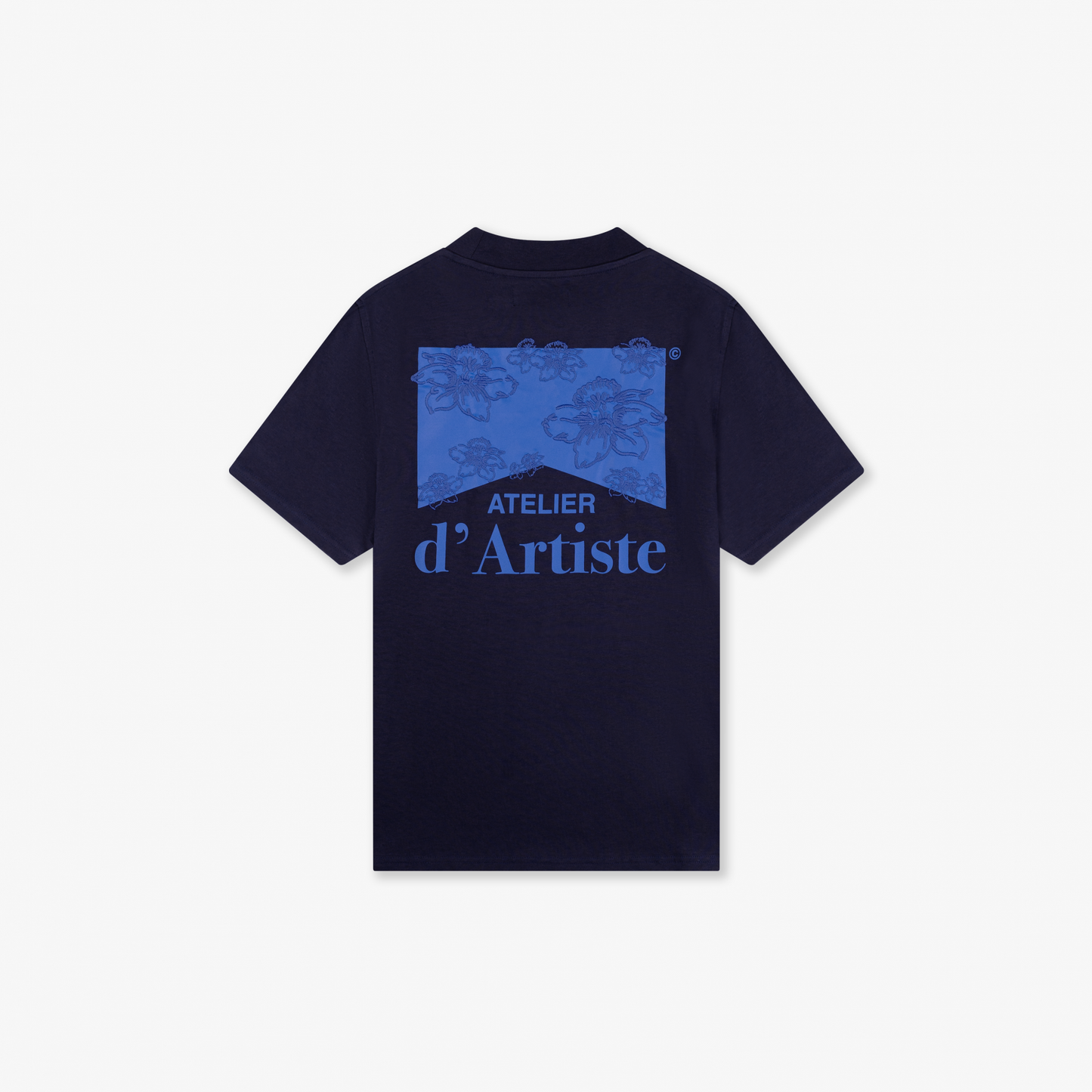 CROYEZ ATELIER FLOWER T-SHIRT - NAVY