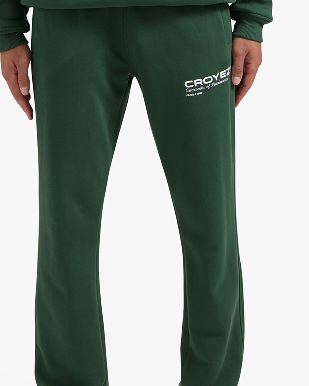 CROYEZ ATELIER SWEATPANTS - DARK GREEN/WHITE