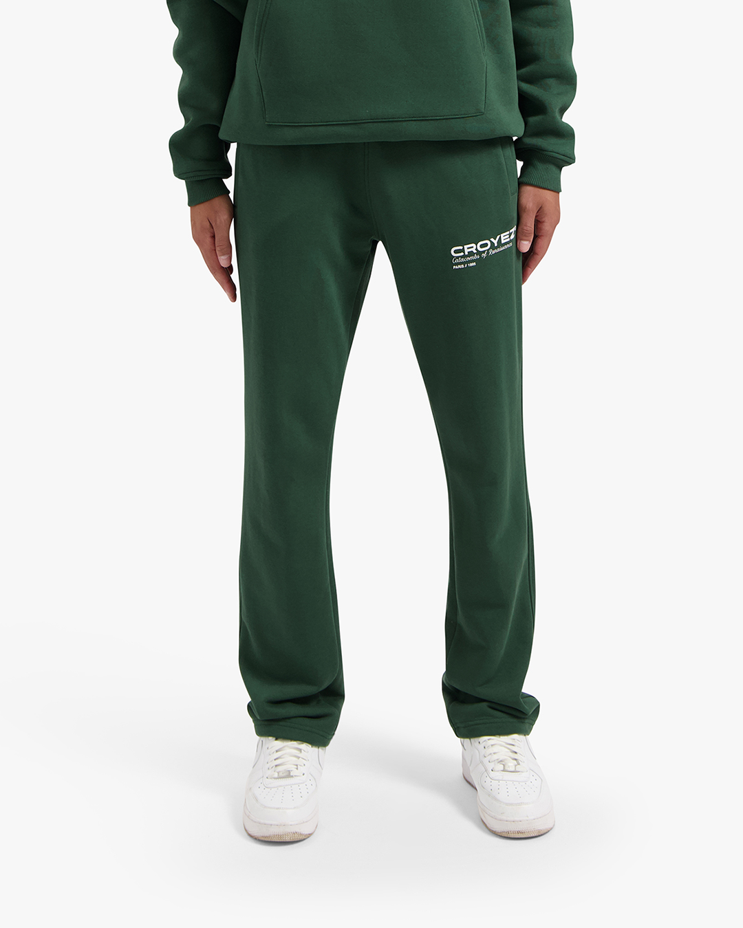 CROYEZ ATELIER SWEATPANTS - DARK GREEN/WHITE