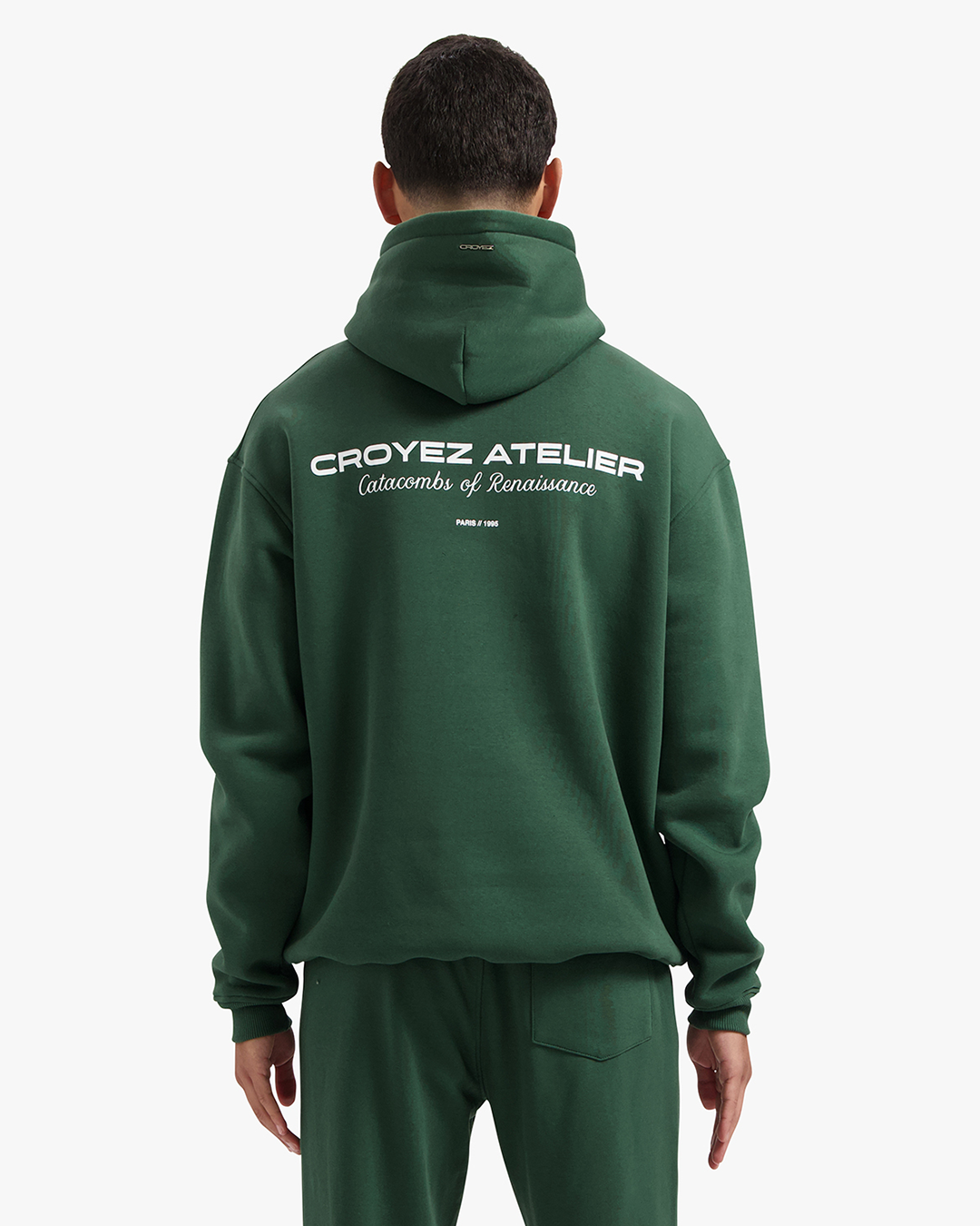 CROYEZ ATELIER HOODIE - DARK GREEN/WHITE