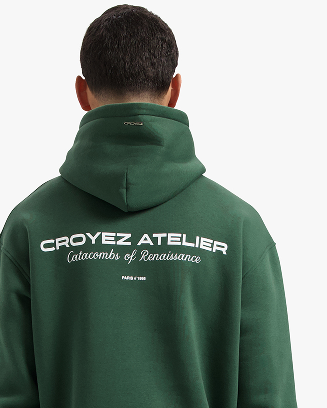 CROYEZ ATELIER HOODIE - DARK GREEN/WHITE