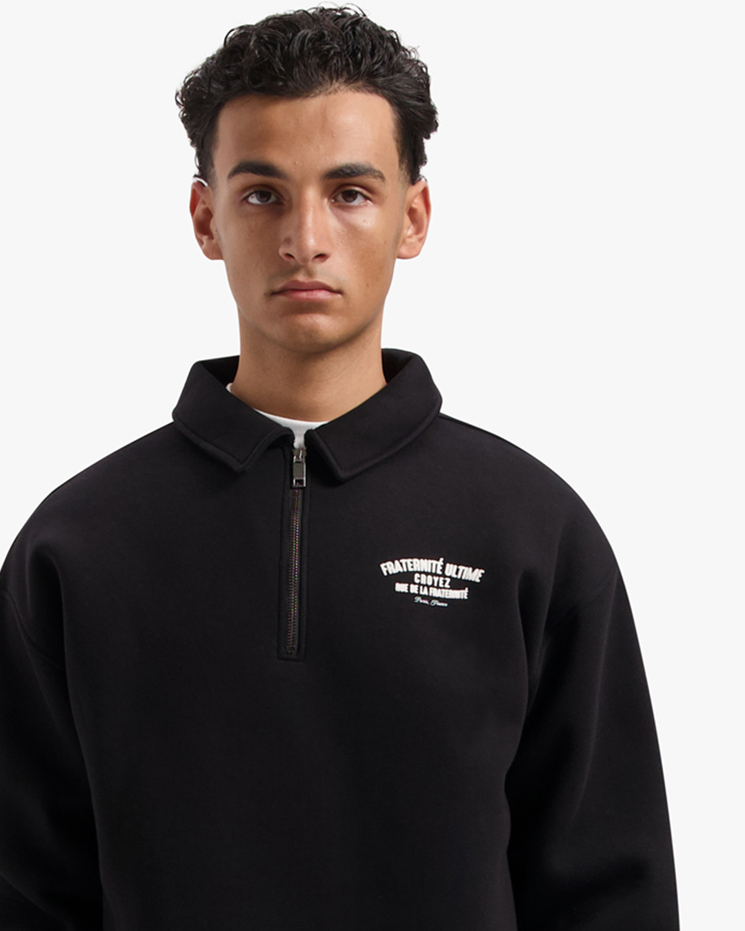 CROYEZ FRATERNITÉ ULTIME HALF ZIP SWEATER | BLACK