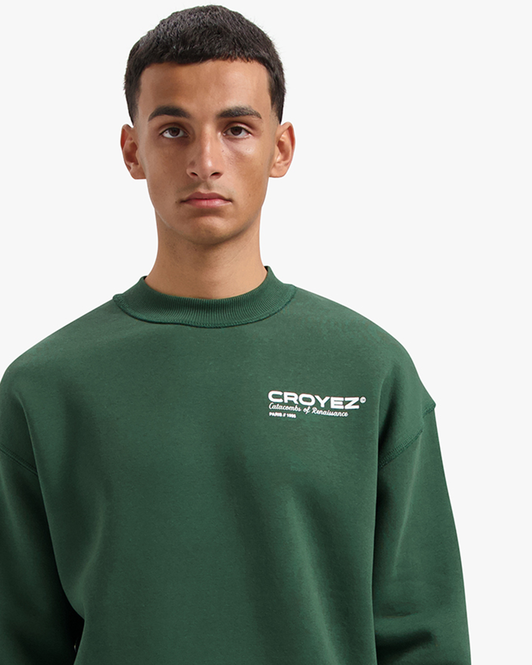 CROYEZ ATELIER SWEATER - DARK GREEN/WHITE