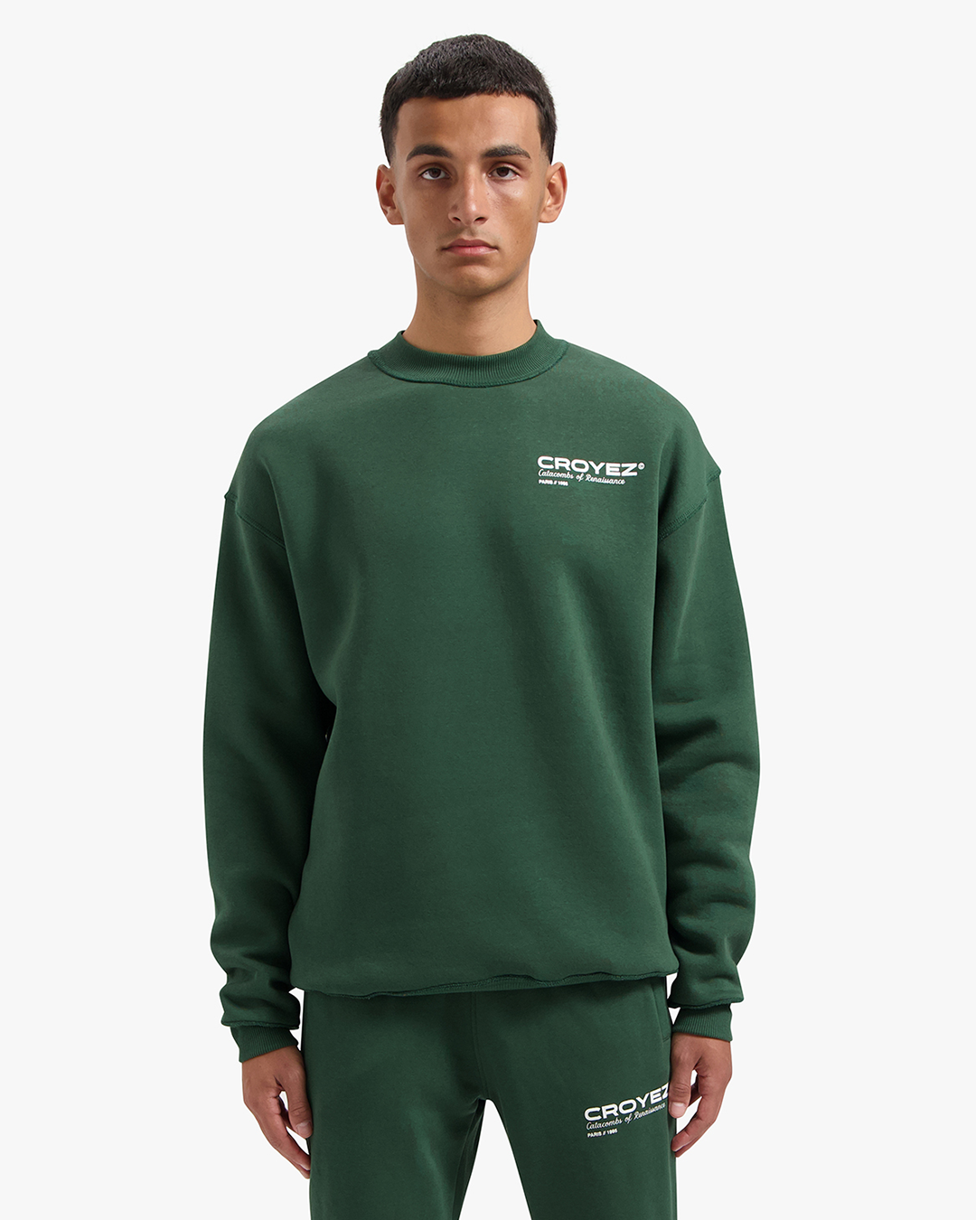 CROYEZ ATELIER SWEATER - DARK GREEN/WHITE