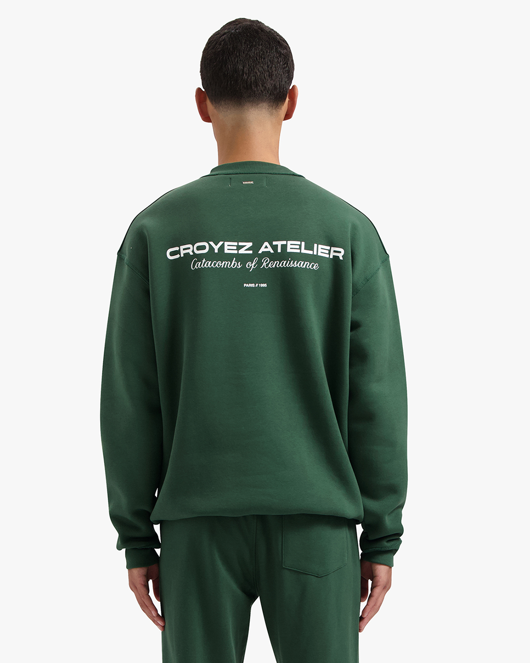 CROYEZ ATELIER SWEATER - DARK GREEN/WHITE