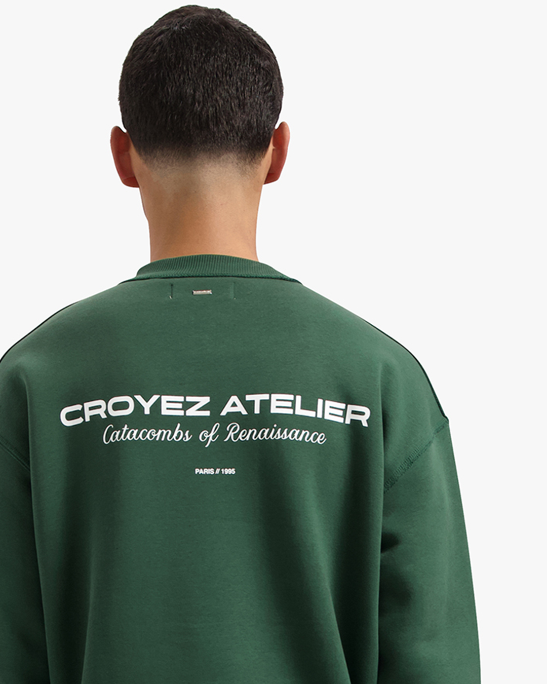 CROYEZ ATELIER SWEATER - DARK GREEN/WHITE