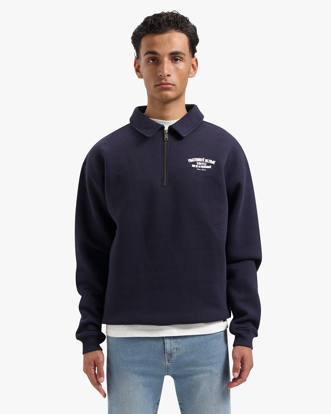 CROYEZ FRATERNITÉ ULTIME HALF ZIP SWEATER - NAVY