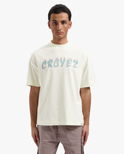 CROYEZ BURNING LOGO T-SHIRT | BUTTERCREAM/PINK