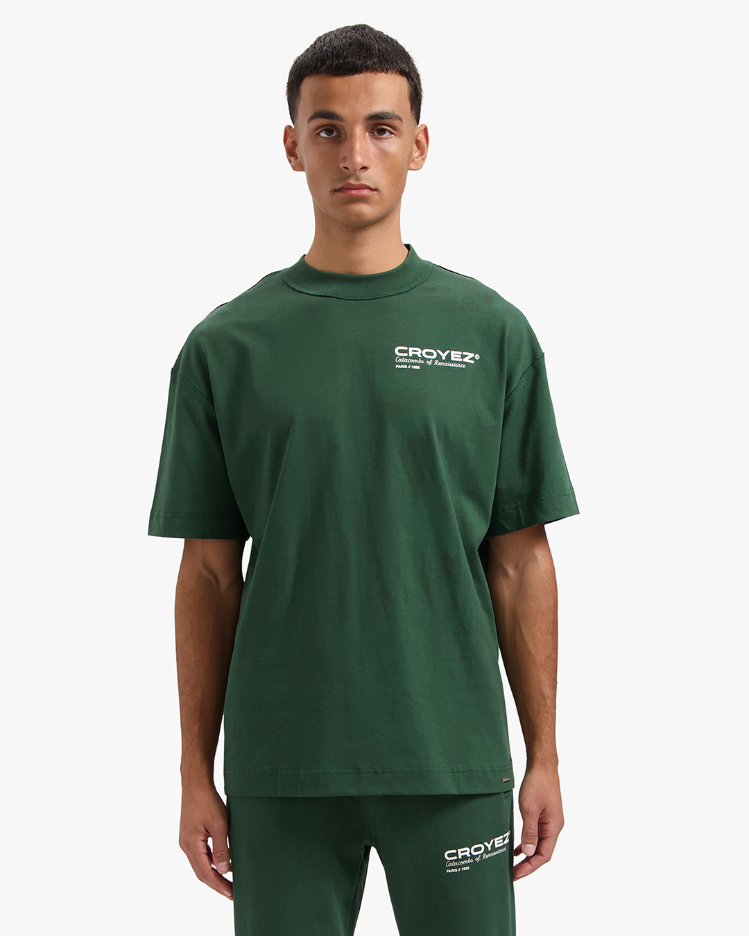 CROYEZ ATELIER T-SHIRT - DARK GREEN/WHITE