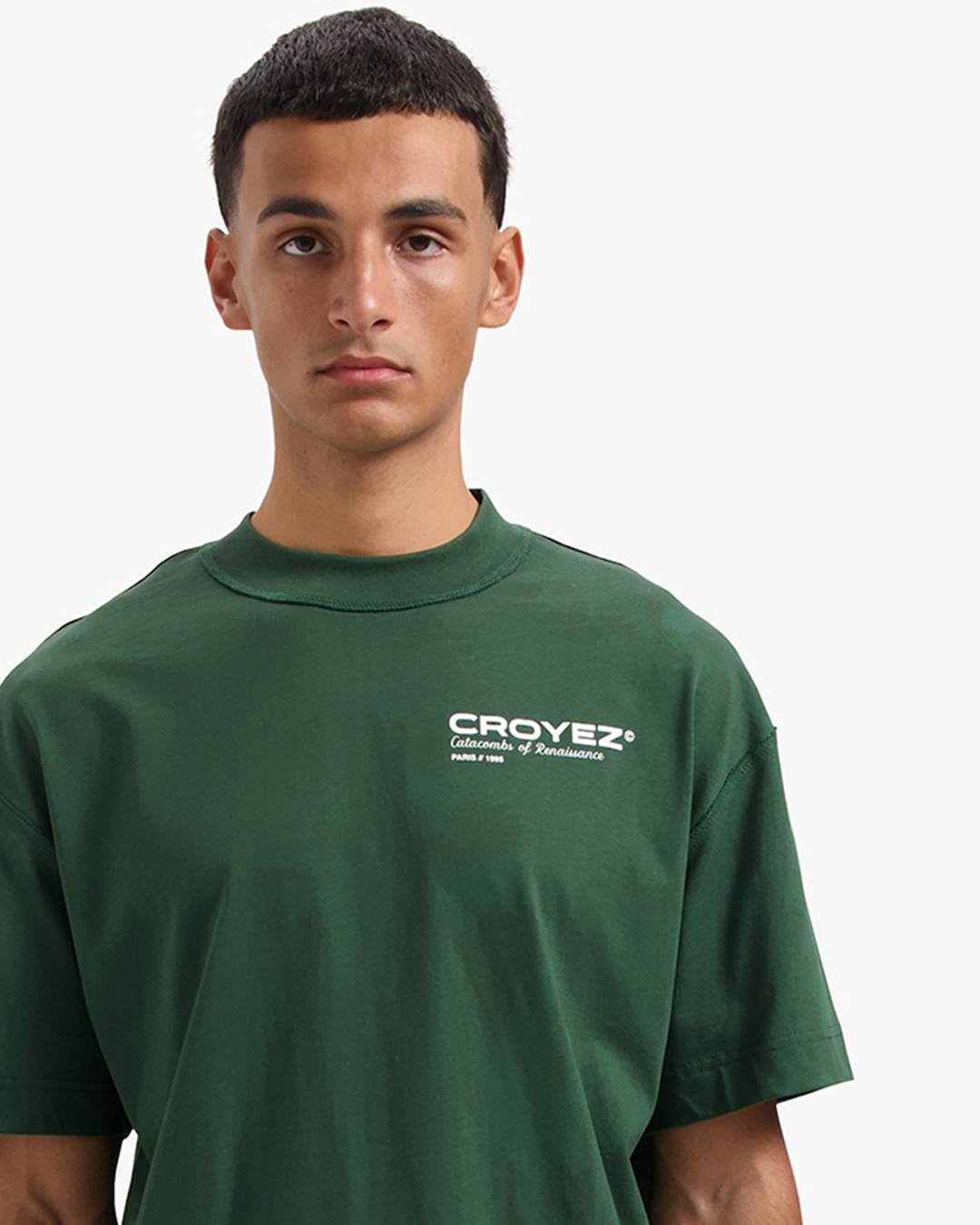 CROYEZ ATELIER T-SHIRT - DARK GREEN/WHITE