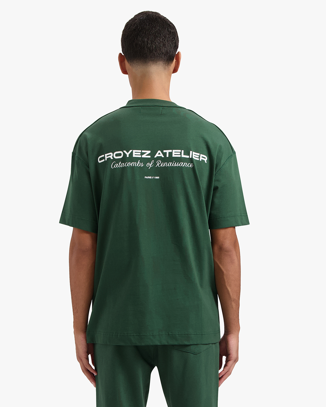 CROYEZ ATELIER T-SHIRT - DARK GREEN/WHITE