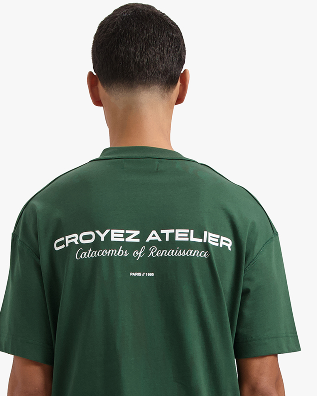 CROYEZ ATELIER T-SHIRT - DARK GREEN/WHITE