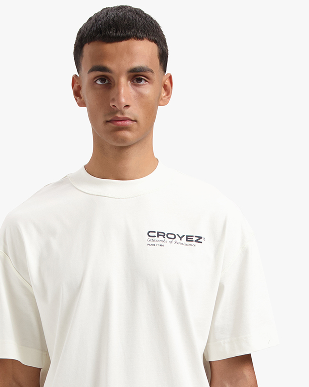 CROYEZ ATELIER T-SHIRT - CREAM/NAVY