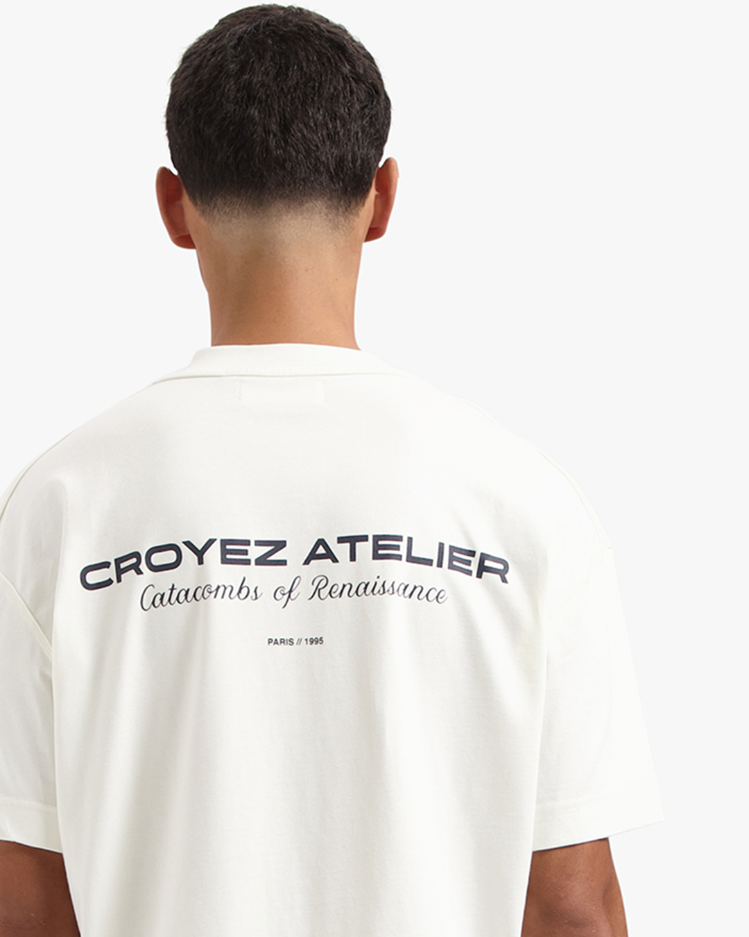 CROYEZ ATELIER T-SHIRT - CREAM/NAVY