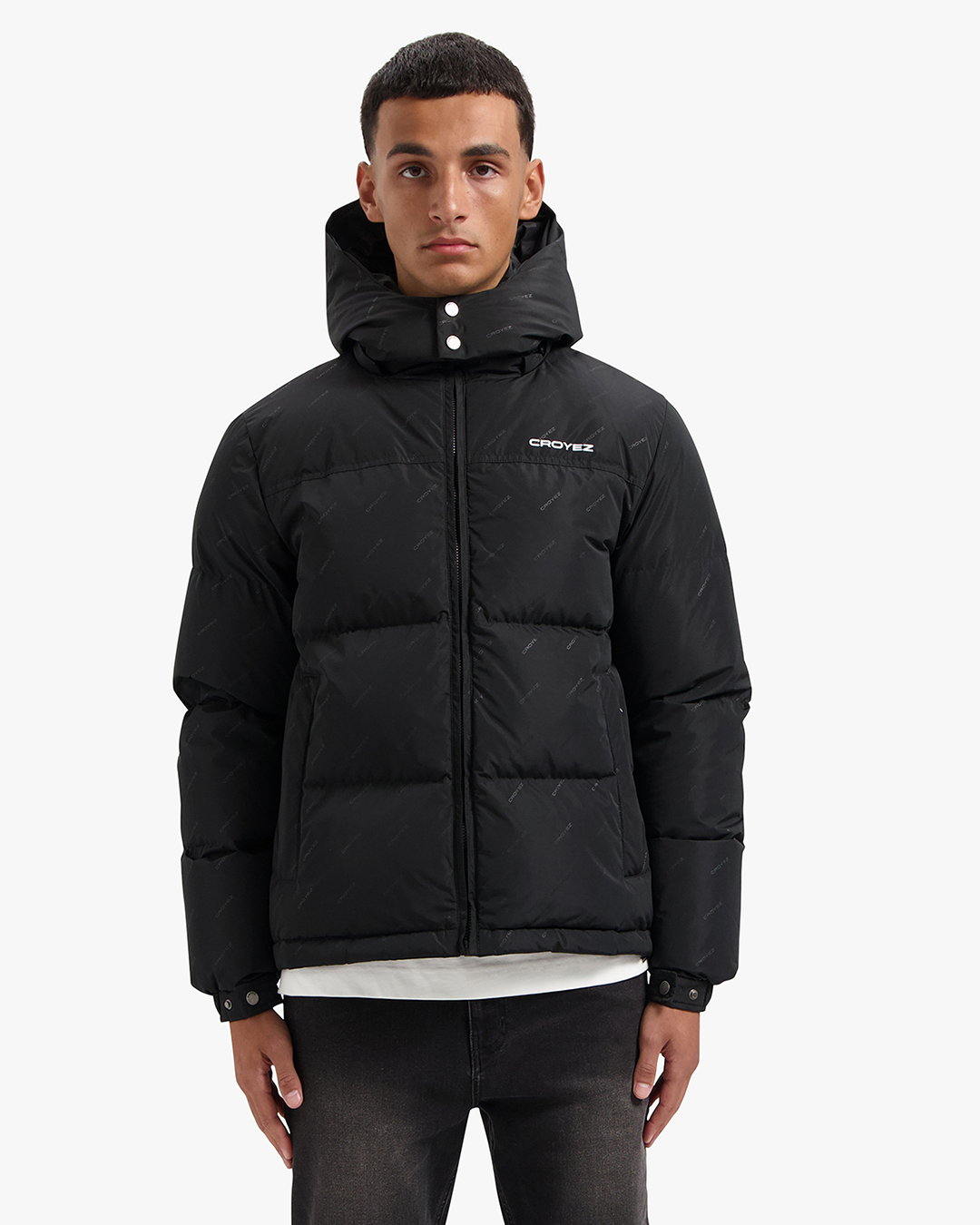 CROYEZ ALLOVER PUFFER JACKET - BLACK