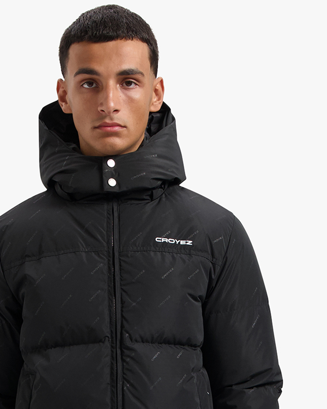 CROYEZ ALLOVER PUFFER JACKET - BLACK