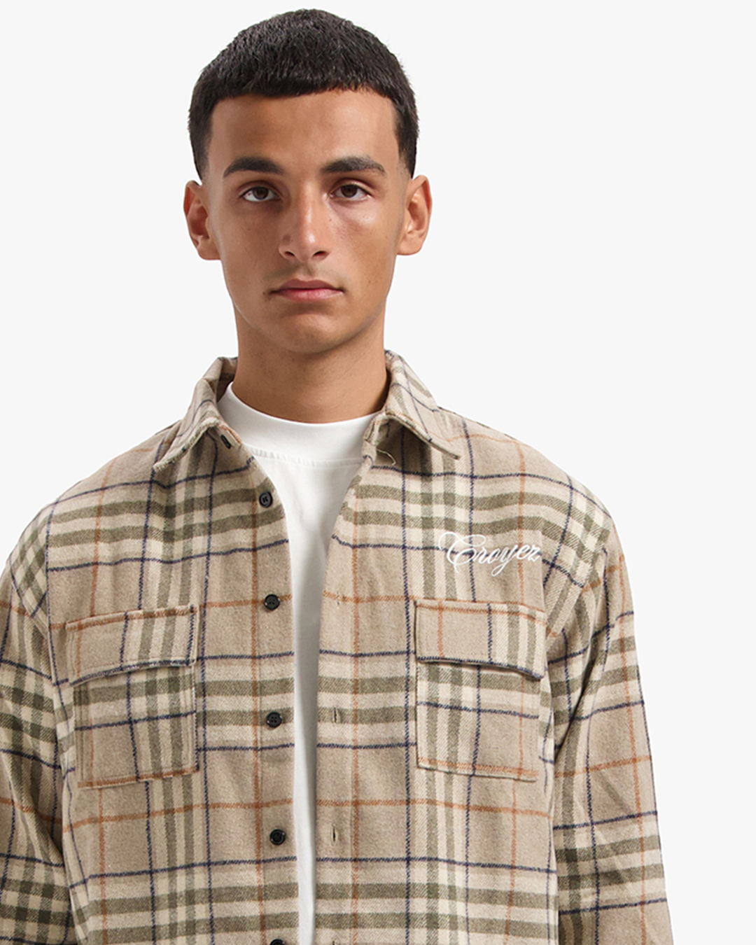 CROYEZ ESSENCE FLANNEL SHIRT - BROWN/BEIGE