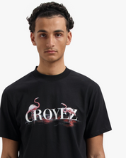 CROYEZ PINK FLAMINGO T-SHIRT | VINTAGE BLACK