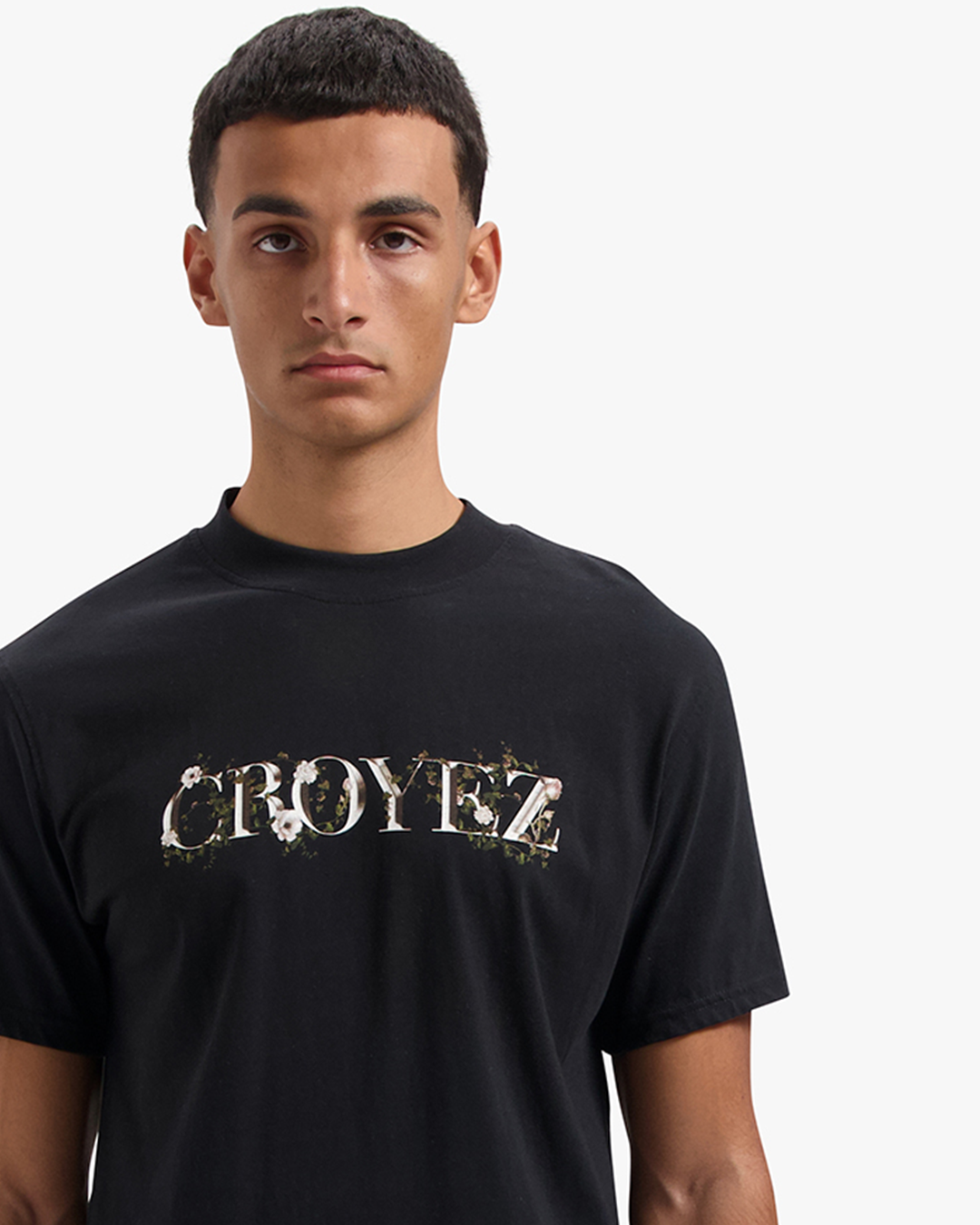 CROYEZ CHROME FLOWER T-SHIRT - VINTAGE BLACK