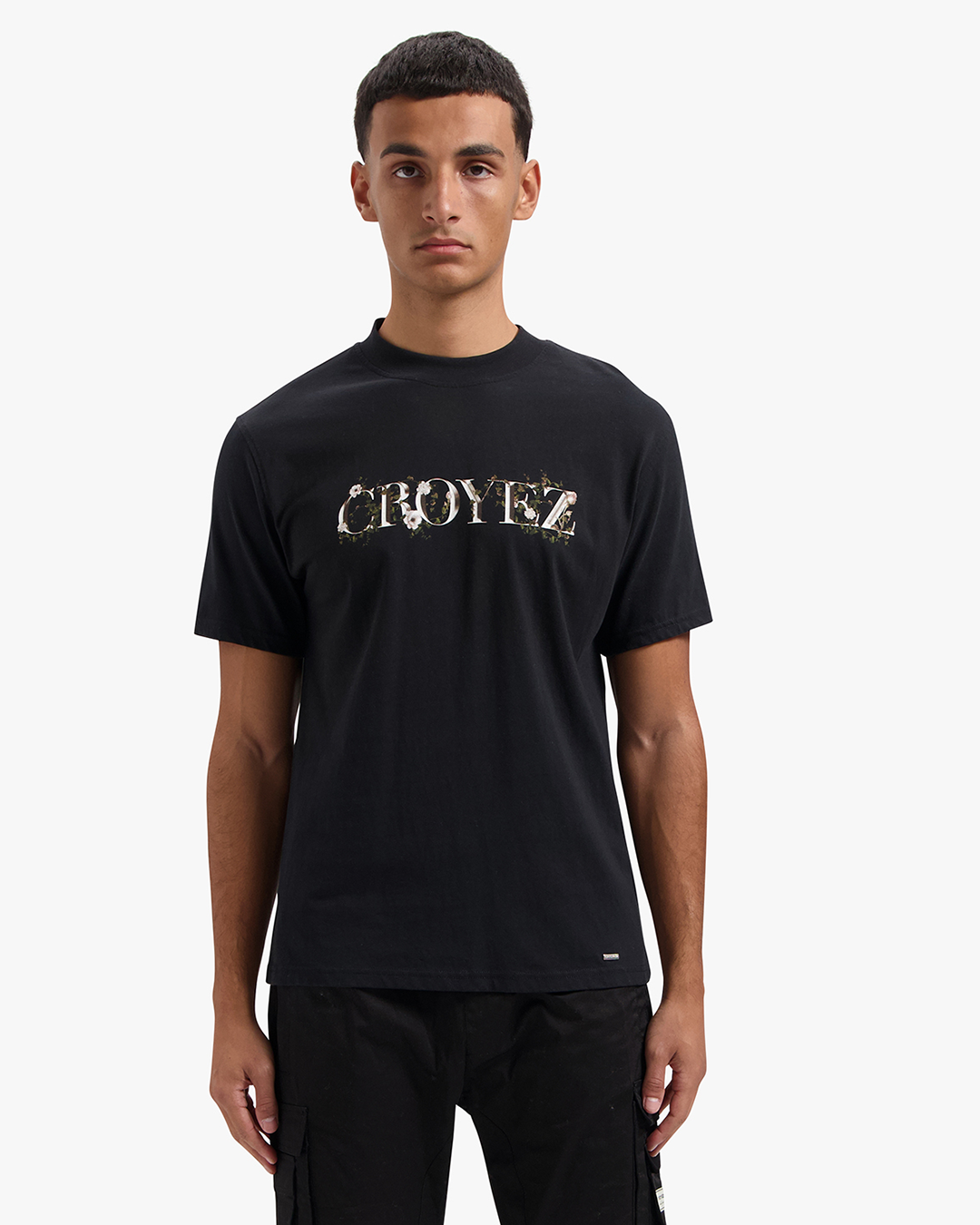 CROYEZ CHROME FLOWER T-SHIRT - VINTAGE BLACK