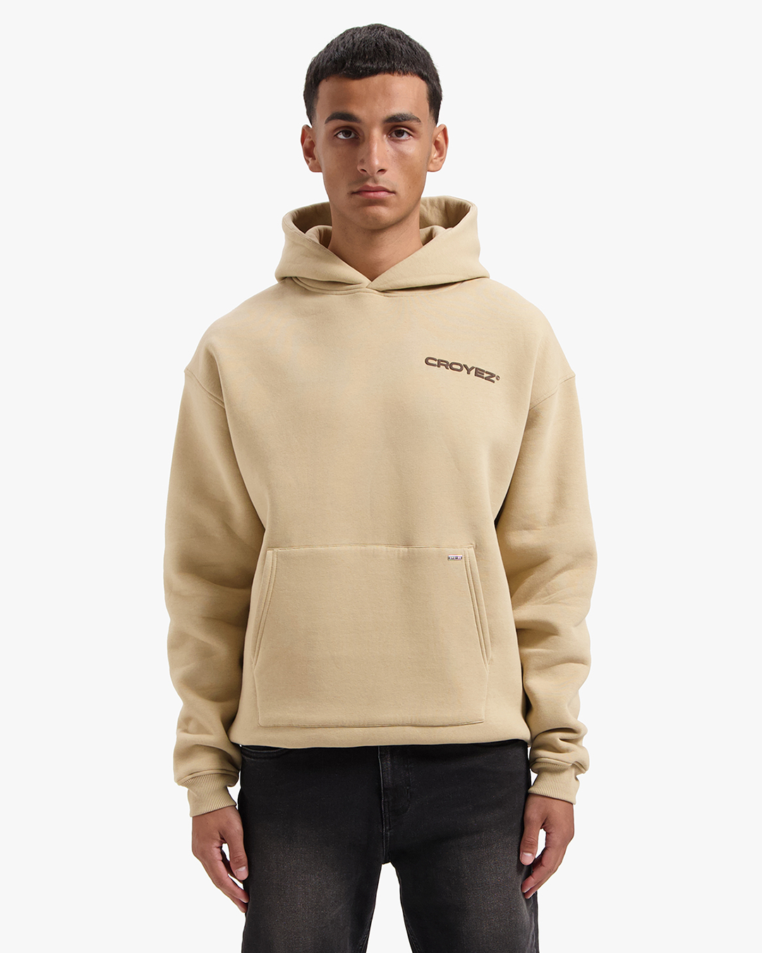 CROYEZ FAMILY OWNED BUSINESS HOODIE - BEIGE/BROWN