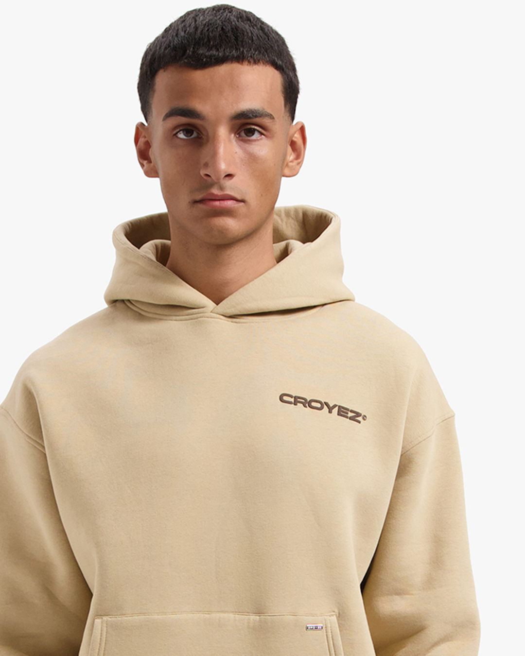 CROYEZ FAMILY OWNED BUSINESS HOODIE - BEIGE/BROWN