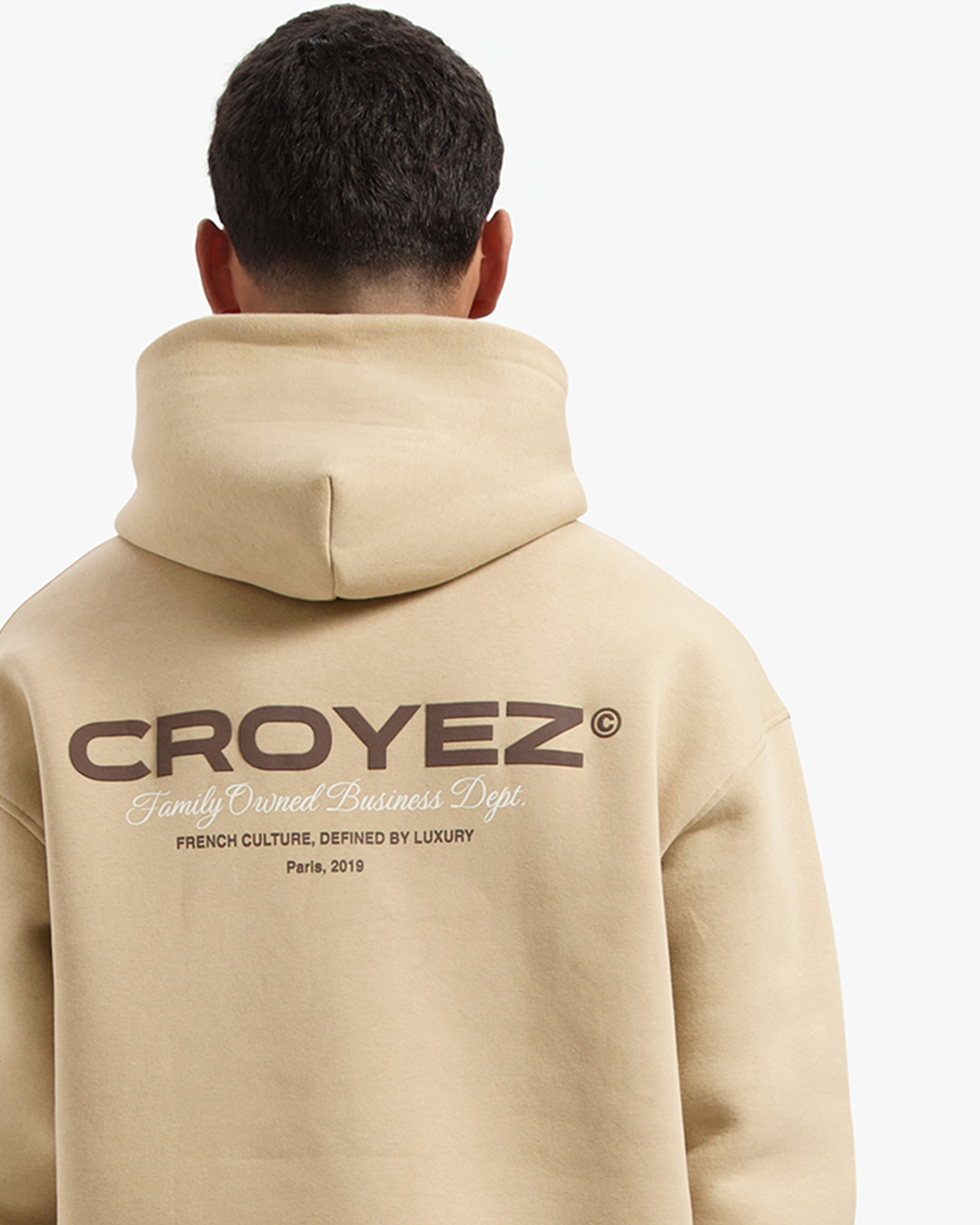 CROYEZ FAMILY OWNED BUSINESS HOODIE | BEIGE/BROWN