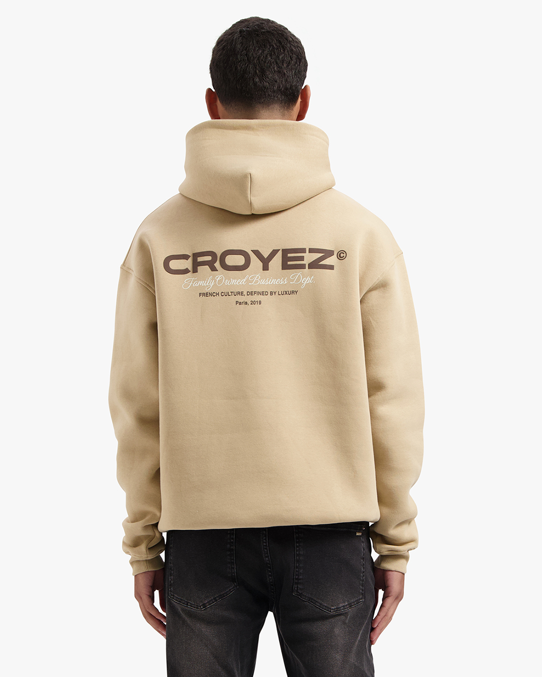 CROYEZ FAMILY OWNED BUSINESS HOODIE | BEIGE/BROWN