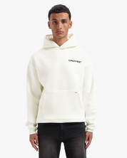 CROYEZ FAMILY OWNED BUSINESS HOODIE | OFF-WHITE/DARK GREEN