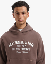 CROYEZ HEAVYWEIGHT FRATERNITÉ HOODIE | BROWN