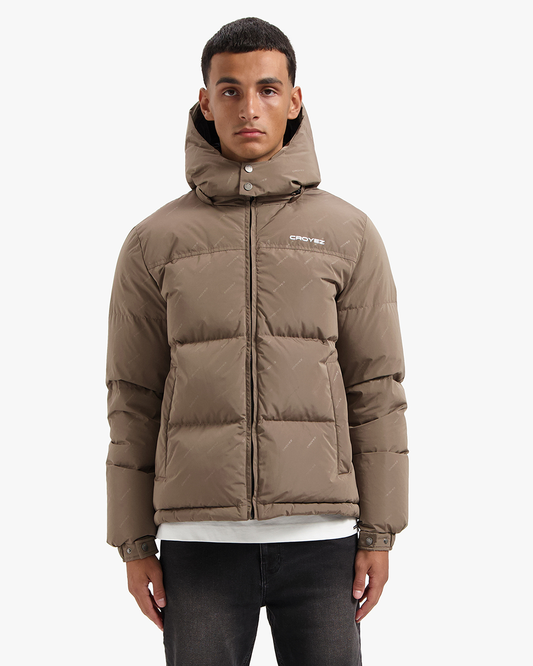 CROYEZ ALLOVER PUFFER JACKET - BROWN